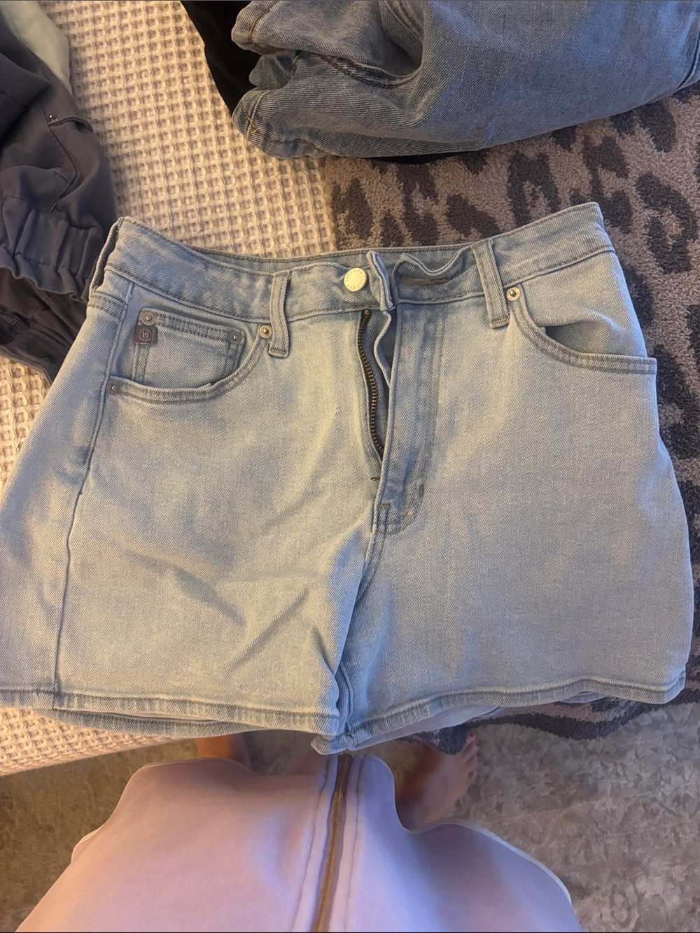 Just USA Light Blue High-Rise Denim Shorts